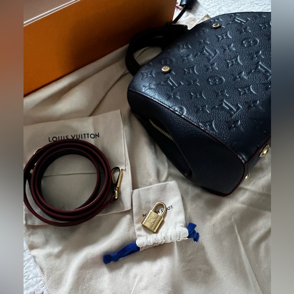 Louis Vuitton Montaigne Crossbody BB Navy Leather Monogram Empreinte - Picture 6 of 15